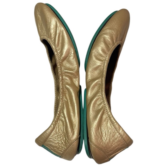 TIEKS Gold Ballet Flat Comfort On The Go Shoes Size 8 - Picture 6 of 11